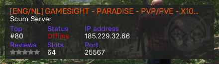 [ENG/NL] GAMESIGHT - PARADISE - PVP/PVE - X10 LOOT