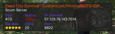 Dead City Survival- CustomLoot/MinimalBOTSHOP/PVP