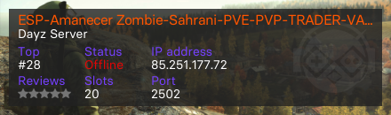 ESP-Amanecer Zombie-Sahrani-PVE-PVP-TRADER-VANILA