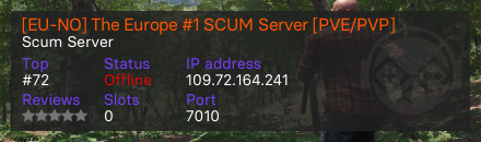 [EU-NO] The Europe #1 SCUM Server [PVE/PVP]