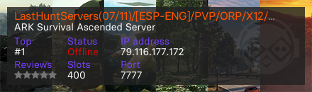 LastHuntServers(07/11)/[ESP-ENG]/PVP/ORP/X12/6T/THEISLAND/BATTLEPASS/SHOP/SRVDED