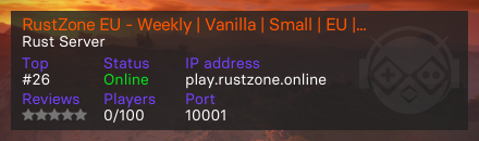 RustZone EU - Weekly | Vanilla | Small | EU | dsc.gg/eurustzone