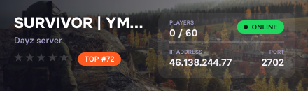 SURVIVOR | YMG | DAYZ | SAKHAL 3PP | PVP